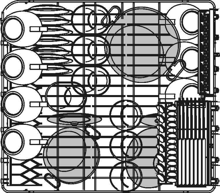 ÖVRE KORGEN Vi rekommenderar att lasta den övre korgen med små eller medelstora föremål såsom glas, små fat, te- eller kaffekoppar, låga skålar och