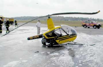 9 1.13 Medicinsk information Ingenting har framkommit som tyder på att elevens psykiska eller fysiska kondition varit nedsatt före eller under flygningen. 1.14 Brand Några sekunder efter det att helikoptern hade slagit i marken uppstod en mindre brand i helikopterns motorrum.