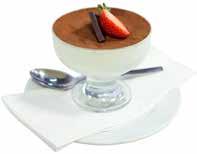 DOLCI Dessert Dessert Tiramisú della casa 60:- Pannacotta della casa 60:- Baileys Pannacotta med kaffecreme. Baileys Pannacotta with coffee creme.