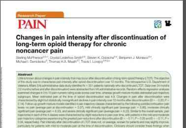 Opioid Opioid Verkligheten är inte så enkel Pain intensity after discontinuation of long-term opioid therapy does not, on average, worsen for patients and may slightly improve, particularly for