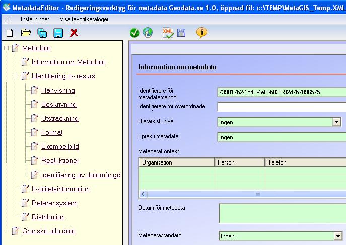 Geodatasamverkansklar Vad behövs för att kunna delta som producent i geodatasamverkan Metadata