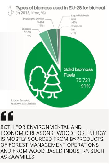 Bioenergi EU-28, 2015 Mer än 75% består av fasta