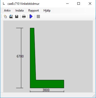 caeec710 Vinkelstödmur Sidan 4(14) 3 Instruktioner När programmet startas ser det som i Figur 3-1. Du kan antingen öppna en befintlig fil eller skapa en ny.