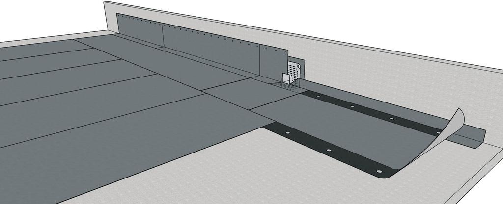 Utkastarens eller takbrunnens fläns får aldrig klippas eller vikas. Intäckningskrage YEP 300 00 x 00 Det fyrkantiga utloppet underlättar utförandet och minskar risken för läckage.