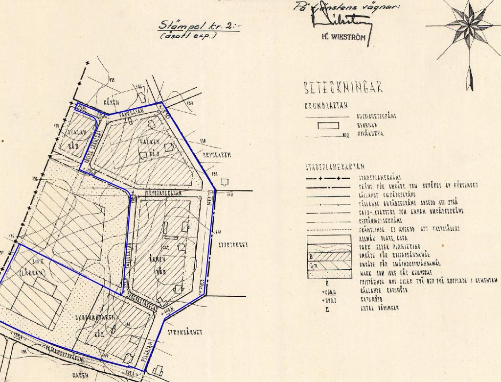 En andra detaljplan berörs, beslutad av fullmäktige i Lönsboda 1957-04-29, dock enbart marginellt i dess östra utkant (längst ner).