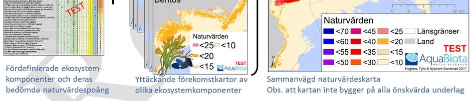 ekosystemkomponenter har på varje specifik plats (figur 3 a-b).