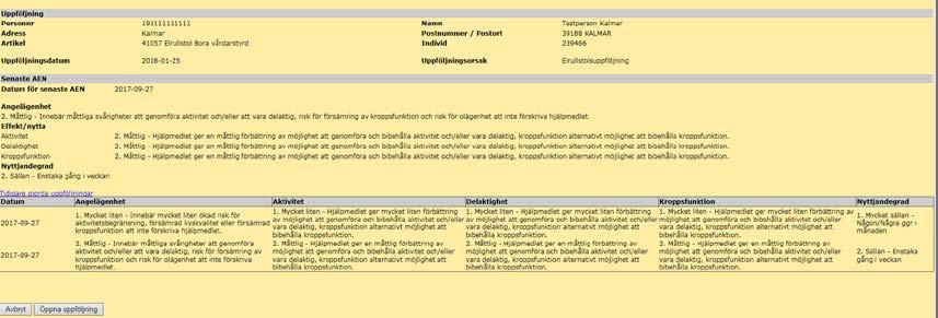 12 (13) Markera Endast stängda uppföljningar Klicka på artikelnumret.