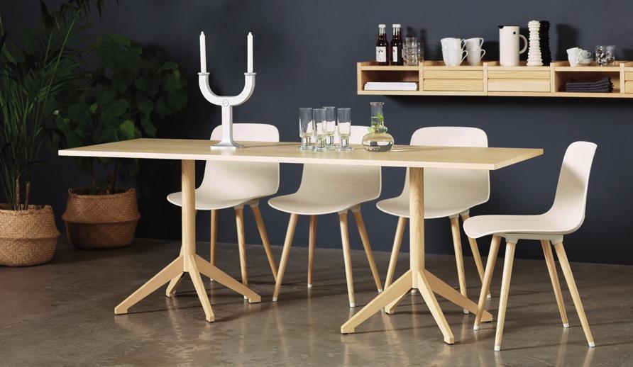 Locus pedestal table has been created from an experiment with similar products in metal where the designer has transferred the formative properties to a pedestal table made entirely of wood.