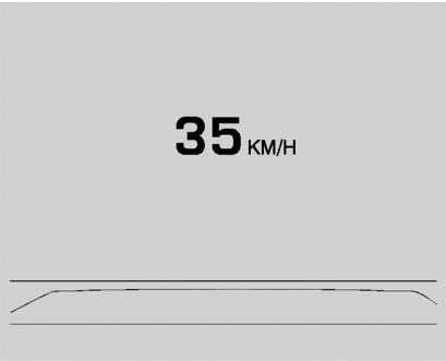 INSTRUMENT OCH REGLAGE 139 Se upp Om du försöker använda HUD-bilden som parkeringshjälpmedel kan du missbedöma avståndet och skada bilen. Använd inte HUD-bilden som parkeringshjälp.