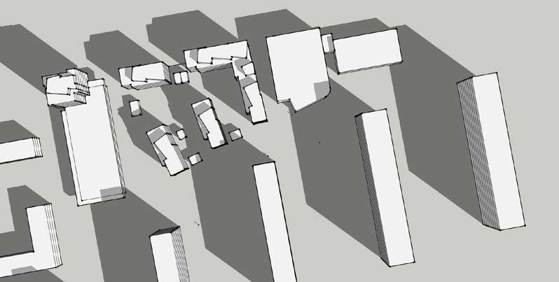 Markanvändning, natur För planområdets östra del kommer befintliga parkeringsytor ersättas av ny bostadsbebyggelse med ett skyddat grönt gårdsrum.