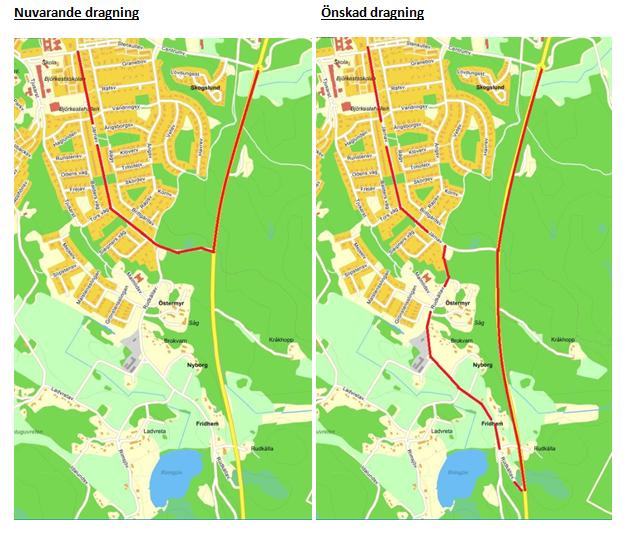 Ett annat alternativ för att fånga upp de boende i Rimsjöhöjden är att köra vissa avgångar till och från Södertälje via Tvetavägen, vilket antingen skulle kunna ses som en förlängning av linje 776