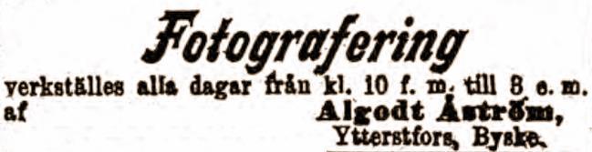 Skadan försvårar arbetet i jordbruket och Algot säljer i slutet av 1880- talet sin andel i jordbruket till brodern.