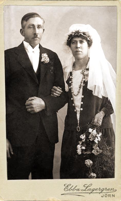 Paret bodde i Granliden, Jörn (källa Louise Westberg) Fredrik William Hedlund (1883 1935) f i