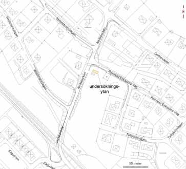 Per H Ramqvist Fig. 3. Platsen för fyndet ligger drygt 400 meter norr om Hampnäs folkhögskola, där man länge trodde att fyndet gjordes (karta Örnsköldsviks kommun).