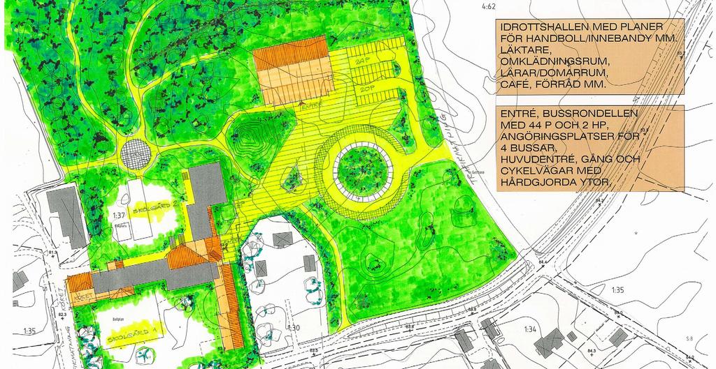 Planförslaget Planförslaget i stort Huvudverksamhet i området blir idrottshallen och en skola för Lanna och Hidingeområdets samtliga elever i årskurserna 0-6.