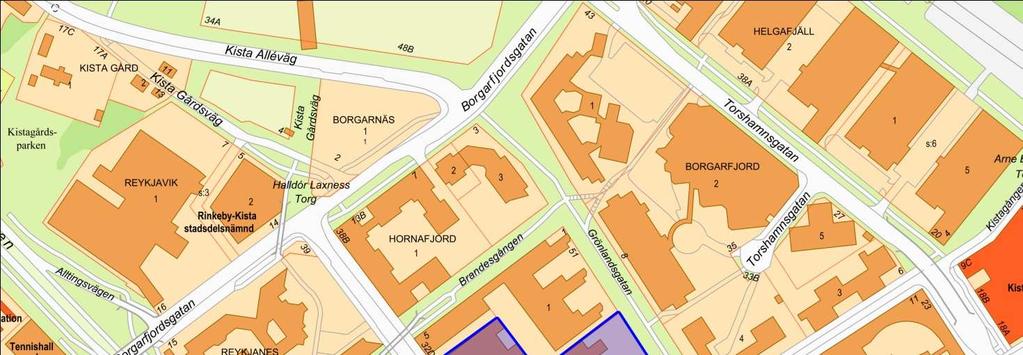 SID 2 (9) Utlåtande Planområdets läge och omfattning Planområdet uppgår till 22929 kvm och omfattar fastigheten Keflavik 2 som ligger vid Isafjordsgatan 18A-32D och Kistagången 14-16 i Kista.