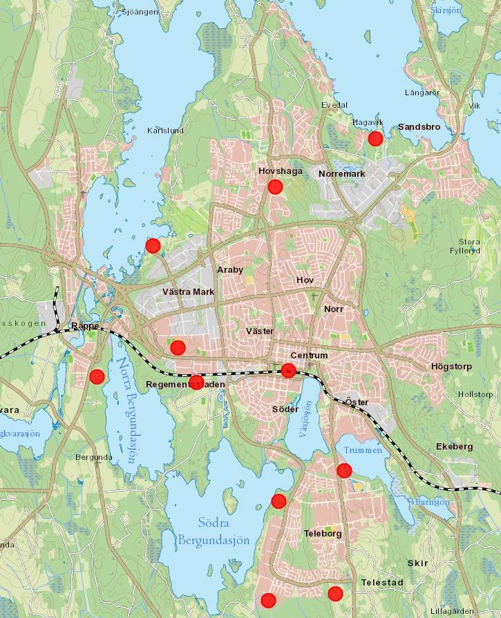 Kommunala projekt 9 1 5 6 8 7 2 11 10 1. Arenastaden 2. Stationsområdet 3. Vikaholm 4.