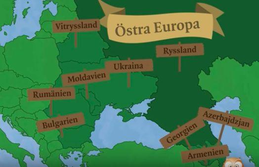 I Östeuropa ligger Ryssland, Europas (och världens) största land. Rysslands huvudstad heter Moskva och är Europas största stad.