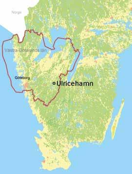 Karta över Ulricehamns kommun.
