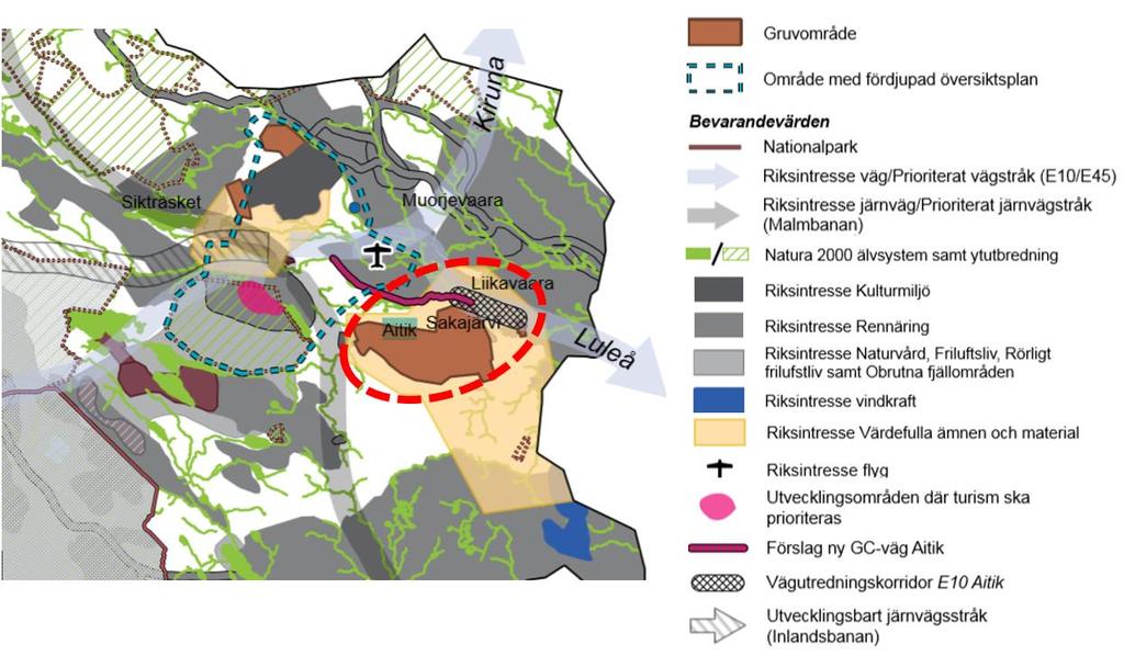 TIDIGARE PLANER, BESLUT OCH UTREDNINGAR Översiktsplan och detaljplaner Detaljplanen överensstämmer med översiktsplanen (ÖP) för Gällivare kommun (2014).