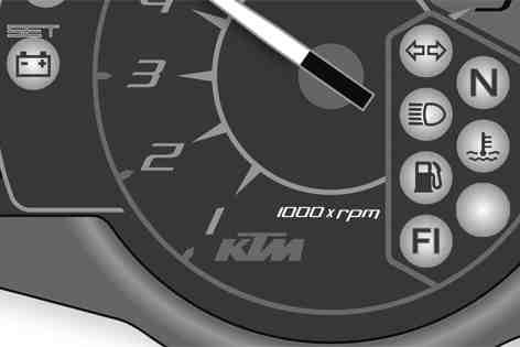 6 MANÖVERANORDNINGAR 29 6.10.4 Kontrollampor Kontrollamporna ger extra information om motorcykelns status.