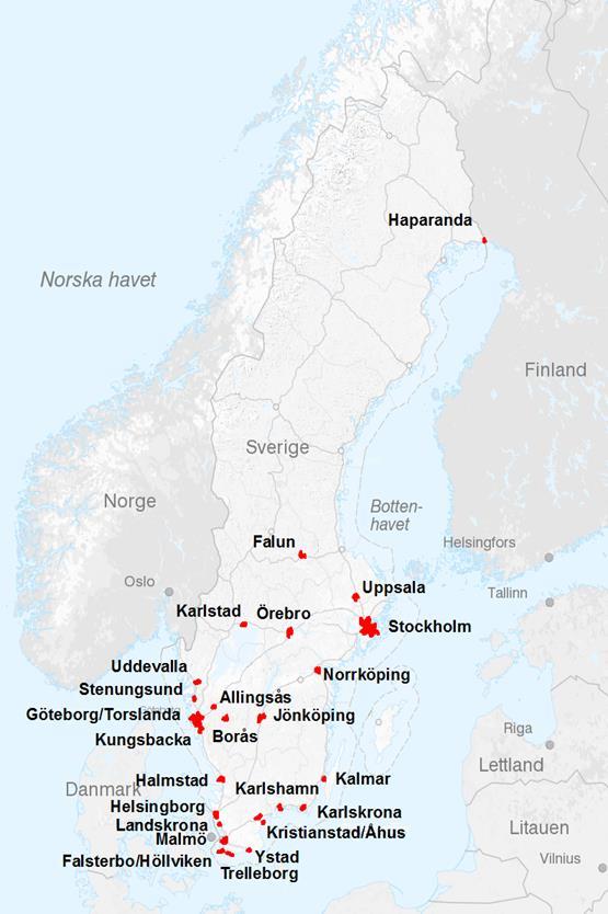 kustöversvämning (18 områden) Hotkartor