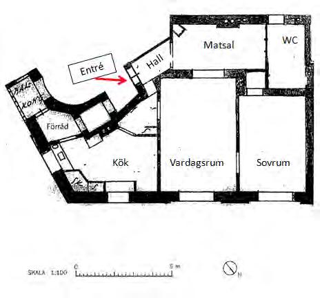 Den aktuella lägenheten ligger på våningsplan sex. (Bild 2) Bild 2.