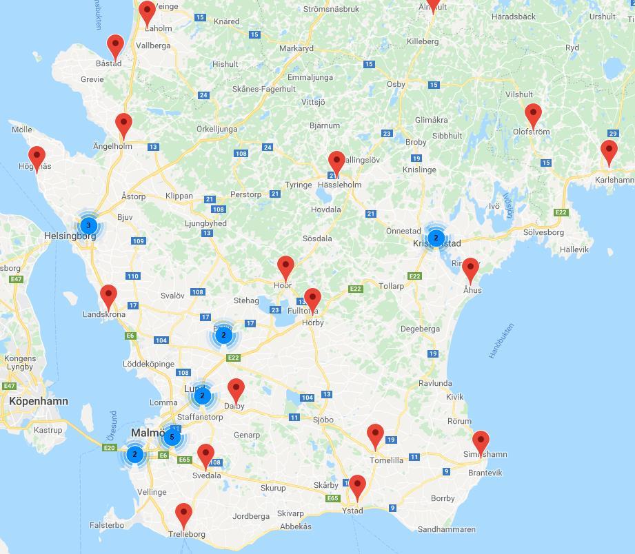 Mopeder 9 400 Traktorer 37 000 Produktion och distribution Av de fordon som kör på vägarna i Skåne har ursprung och destination utanför regionen nästan en tredjedel av all godstrafik på skånska vägar