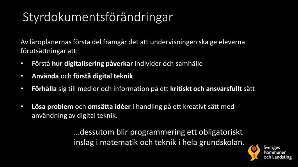 Enorma kompetensutvecklingskrav för att lärare ska kunna undervisa utifrån detta från 1/7-18.