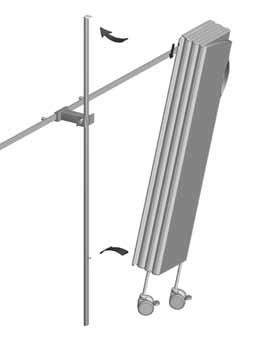 Om det finns behov av detta kan torx-skruven (T0) dras åt för att förhindra att någon lossar skärmen oavsiktligt. Se till att skruven är i sin övre position även efter att du har dragit åt den. Alt.