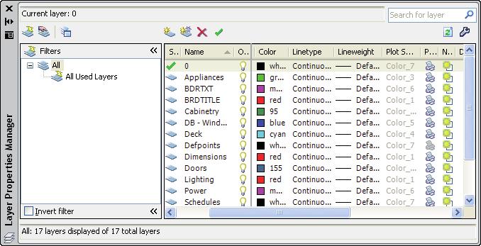 LAYER MANAGER PROPERTIES Layer Manager Properties är numera en palett och har funktionerna Auto-hide och Anchor Left/Right.