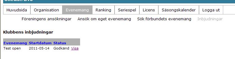 När SVBF har beviljat tävlingen kan man nu publicera och därmed öppna anmälningssidan för klubbarna/spelarna. 3.