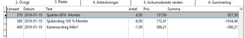 Sjukdomsperioden påbörjas 2019-01-01 eller senare. Karensavdraget kommer att dras mot sjuklönen för respektive sjukdomsdag (från och med dag 1) till dess att hela karensavdraget har dragits.