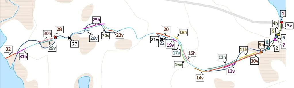 restaureringen, visat på ett etablerat öringbestånd i bäcken (tabell 1 och 2). Öringbeståndet hade därmed fortfarande inte återhämtat sig efter att bäcken bottenfrusit vintern 1995-1996.