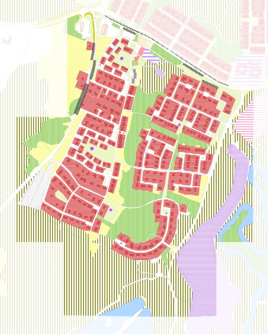 Exempel på Sörgårdsvägens karaktär Exempel på östra villaområdets karaktär Vatten Karaktär och historia Villaområde med huvuddelen av bebyggelsen från 70-talet, men även äldre samlingar av hus från