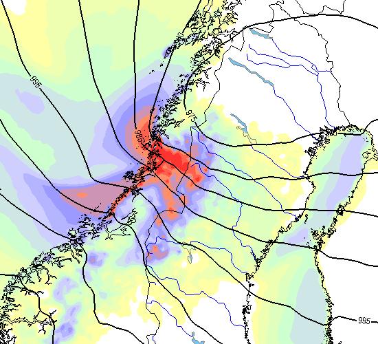 återkomsttiden för stormar med Hildes byvindhastigheter i Lappland ungefär 20 år (SMHI 2014). Hilde fällde ca 3,5 miljoner m³sk (ATL 2013).