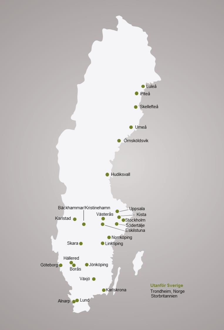 RISE-koncernen Omsatte 2016 drygt 2,5 miljarder SEK 2 200 medarbetare, varav 30 % disputerade forskare Små och stora företag är kunder, varav ca 30 % SMF