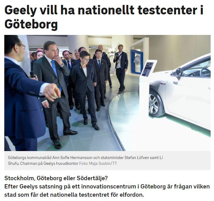 Electromobility lab Initiativ från CEVT om gemensamma testresurser för elfordon CEVT och RISE A&I Mobility inventerar intresse hos Volvo AB, Scania, Volvo Cars m.fl.