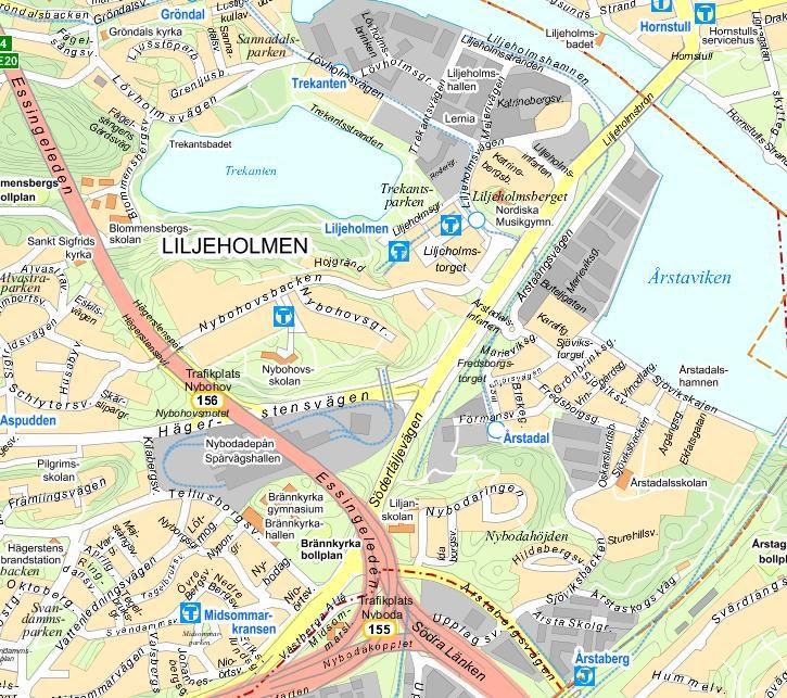 Sida 12 (19) Liljeholmen, Årstadal och Årstaberg 3. 12. 1. 11. 8. 6. 4. 9. 7. 10. 5. 2. Karta 6: Projekt Liljeholmen, Årstadal och Årstaberg 1. Ny förskola kv. Behållaren Hojgränd/Nybohovsbacken 2.