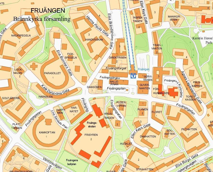 Sida 8 (19) Fruängen 1. Karta 2: Projekt - Fruängen 1. Förskola Ellen Key Ellen Keys gata 83 2015 Utökning med en avdelning i samband med återflytten efter renovering av byggnaden.