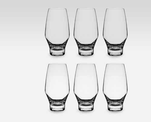 Sex mycket exklusiva munblåsta glas i ren