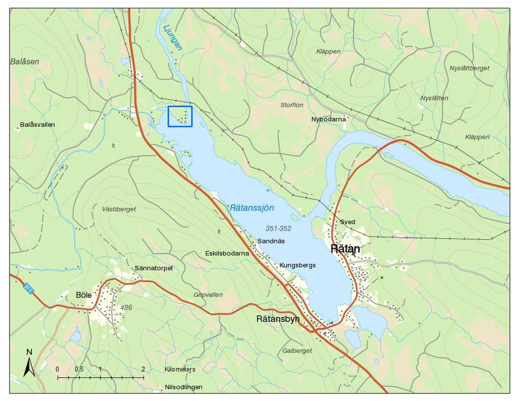 Karta med undersökningsområdet markerat med blå polygon. 5. Känd fornlämningsbild Området fornminnesinventerades av Riksantikvarieämbetet 1971.