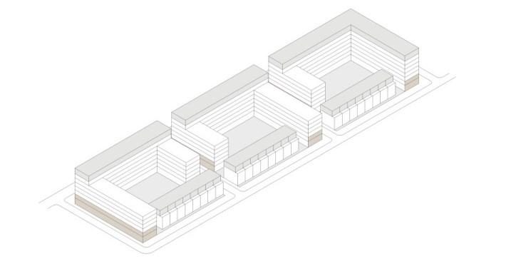 Sida 24 (45) fjärde våningen brytas upp för att framhäva en trevåningsskala från stadsradhusgatan.
