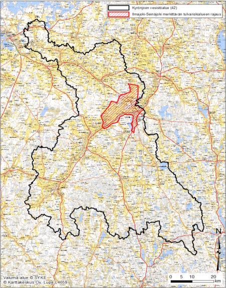 Området Ilmajoki-Seinäjoki med betydande översvämningsrisk