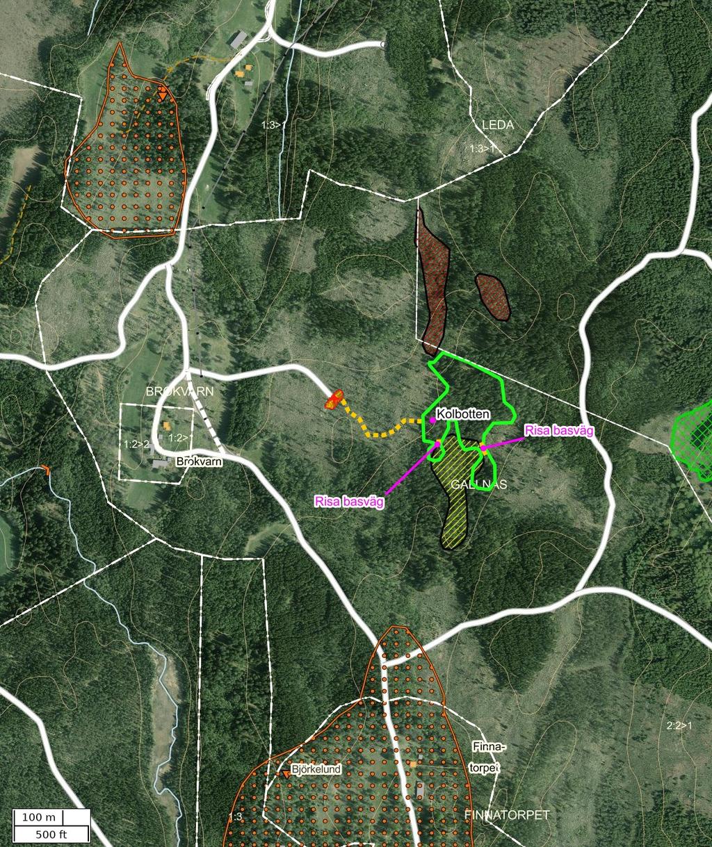 Traktdirektiv 2018-10-29 00:01 Gallnås LK RP Hushållningssällskapet Skog Detaljkarta Skala: ~1:7500