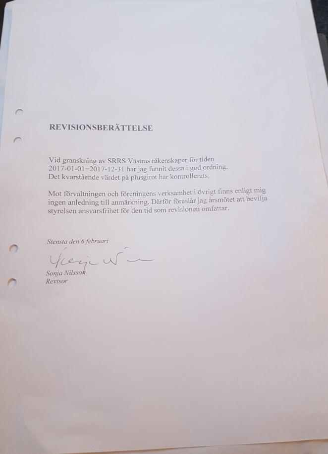 5. REVISORNS BERÄTTELSE Lokalavdelning inom