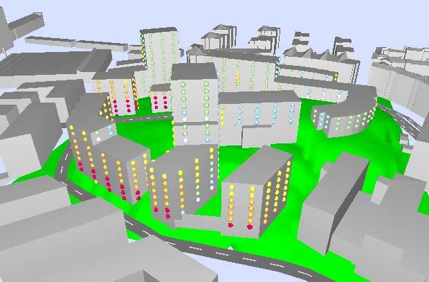 Beräkningsfall Bilaga 12 - Hamnbanan ej överdäckad 3D Vägtrafik - Alternativ volym