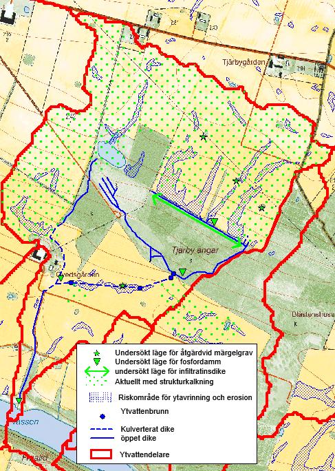 Lokal åtgärdsplan 1 Övedskloster Tot. arealer: 150 ha, Jordbruksmark: 119 ha, Riskareal: 11 ha (9 % av jordbruksmarken) Riskklass: 5 FÖLJANDE ÅTGÄRDSFÖRSLAG PRÖVADES 1.