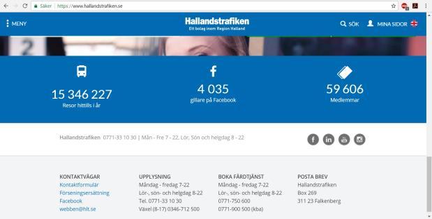 De flesta informanter uttryckte att första intrycket av Hallandstrafikens webbplats var positivt och de beskrev utseendet som modernt, snyggt och fräscht.