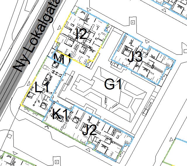 2016-08-19 rev 2016-09-28, sid 17 (28) 7.6 Hus I2, J2, J3, K1, L1, M1 Riktvärdet om högst 55 dba ekvivalent ljudnivå vid fasad överskrids något vid hus L1 och I2.